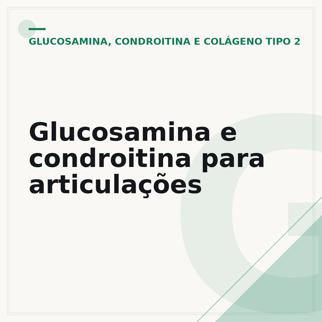 Glucosamina e condroitina para articulações