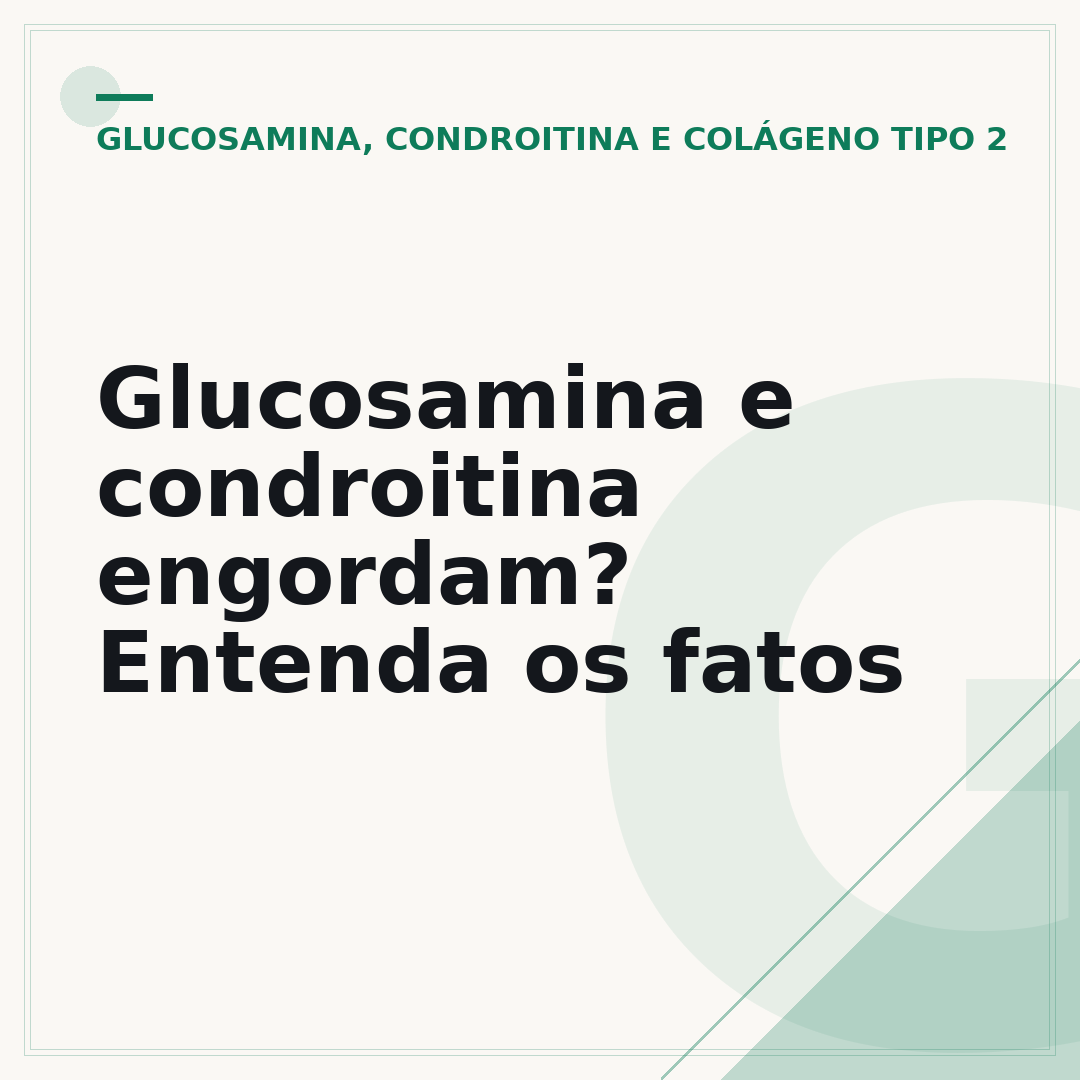 Glucosamina e condroitina engordam? Entenda os fatos