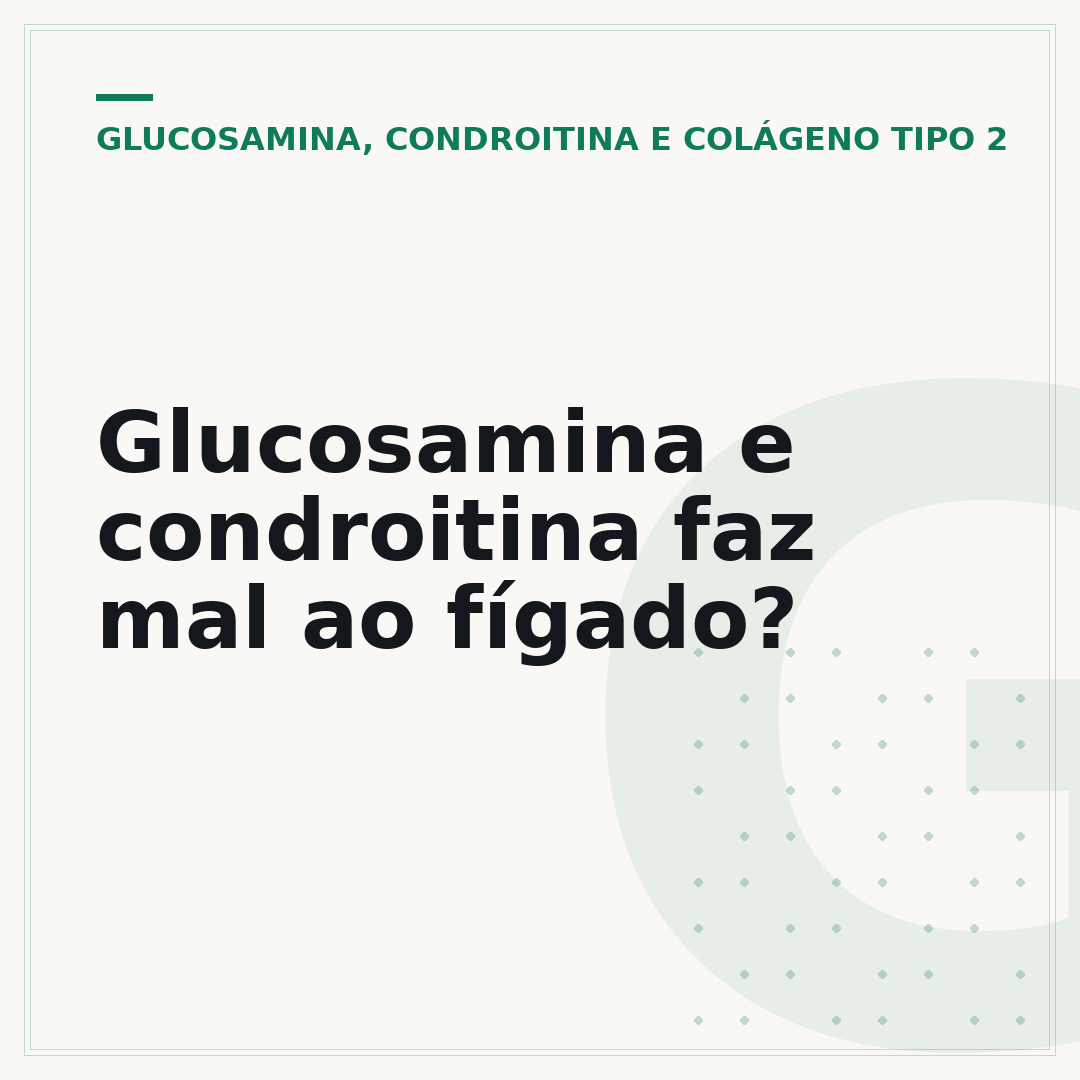 Glucosamina e condroitina faz mal ao fígado?
