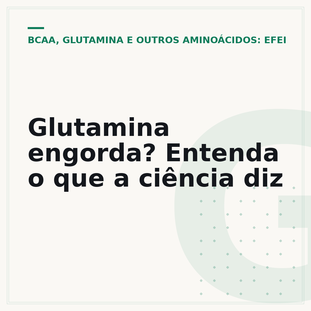 Glutamina engorda? Entenda o que a ciência diz