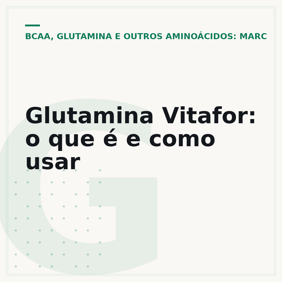 Glutamina Vitafor: o que é e como usar