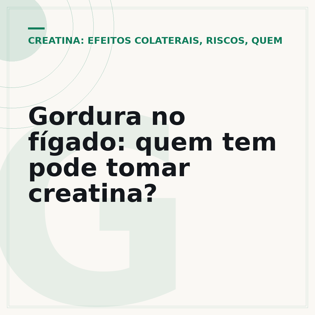 Gordura no fígado: quem tem pode tomar creatina?