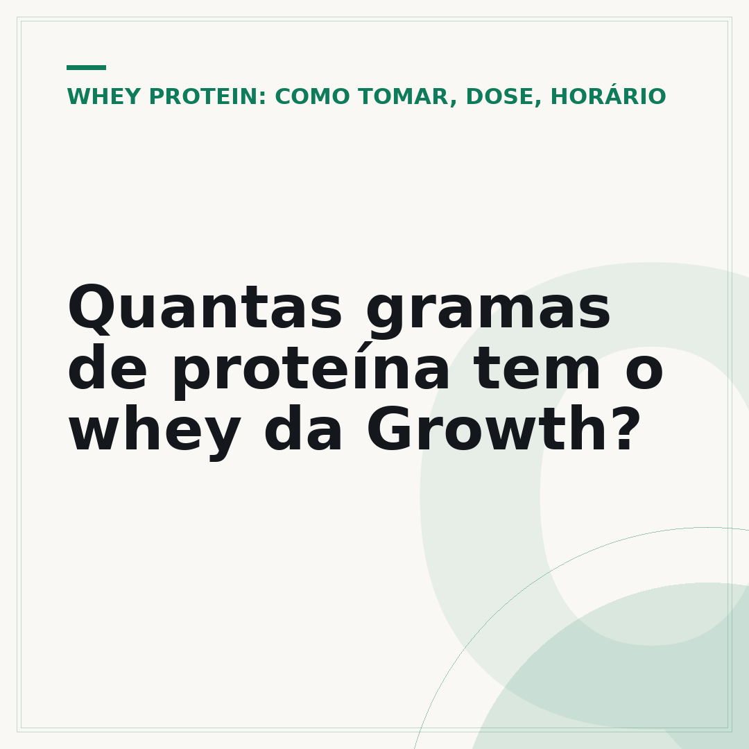 Quantas gramas de proteína tem o whey da Growth?