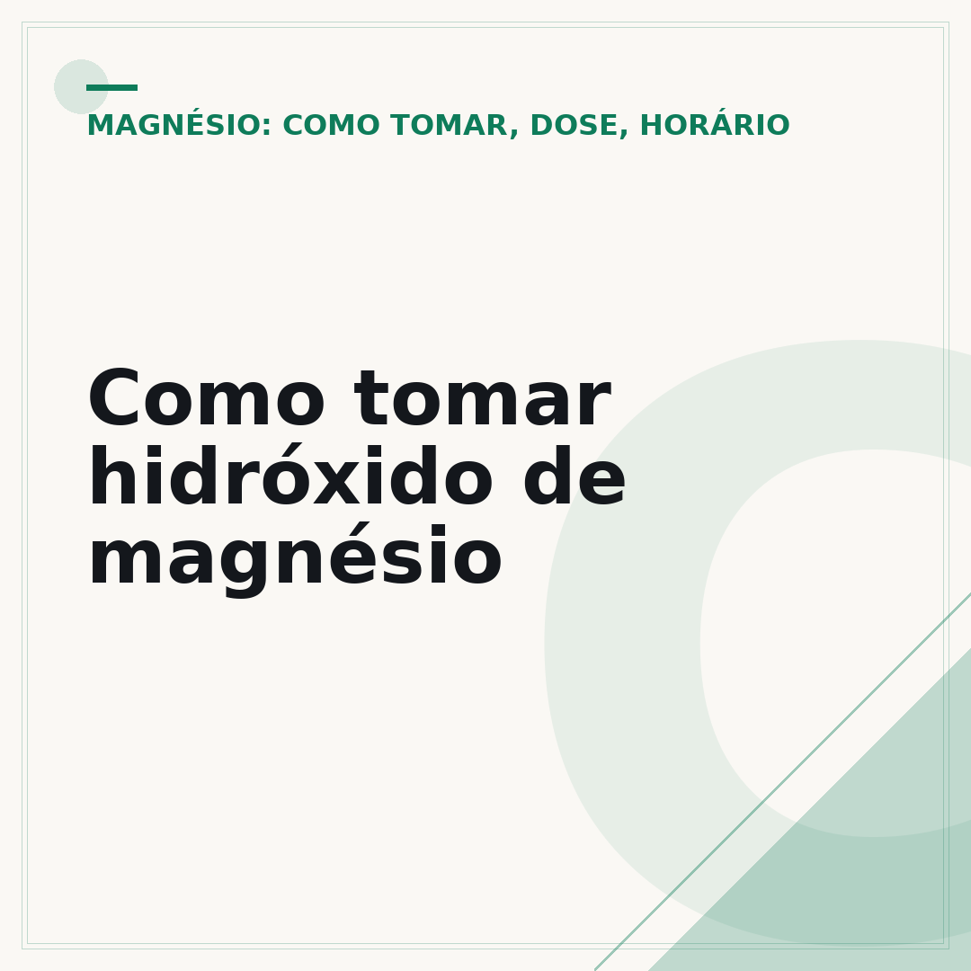 Como tomar hidróxido de magnésio