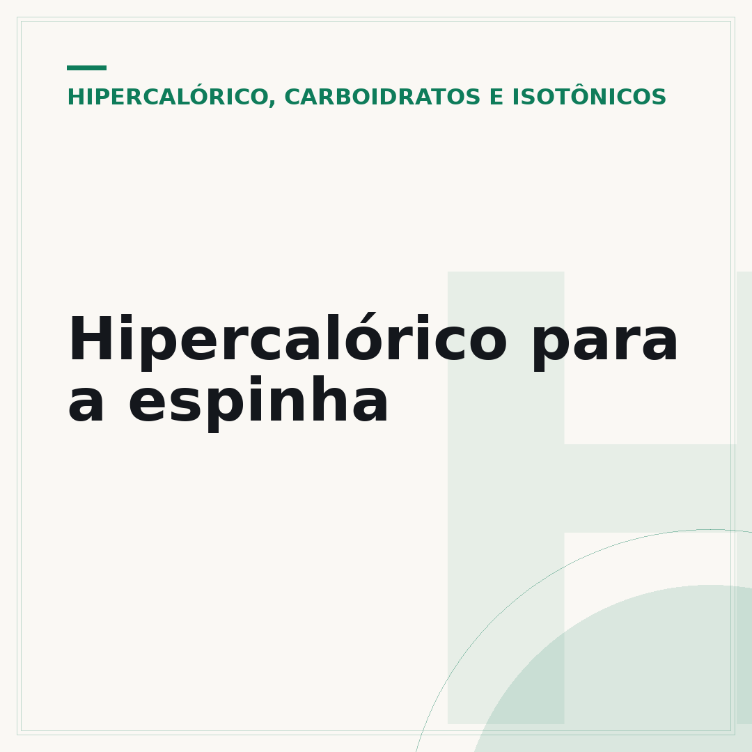 Hipercalórico para a espinha