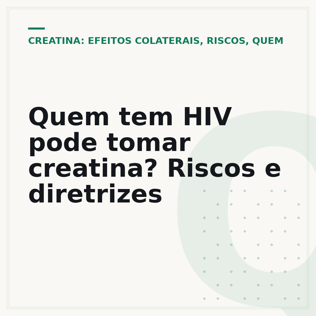 Quem tem HIV pode tomar creatina? Riscos e diretrizes
