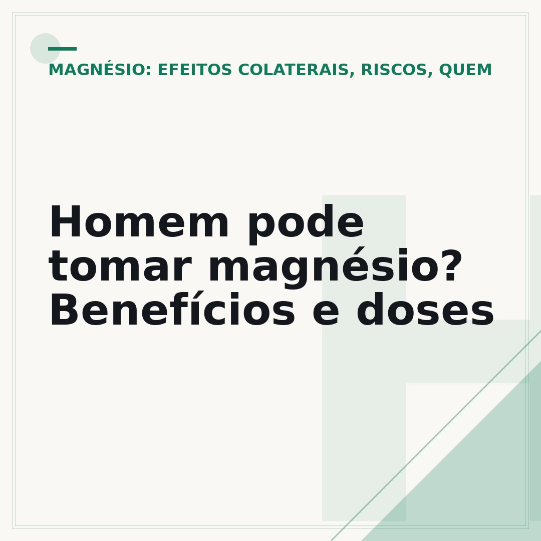 Homem pode tomar magnésio? Benefícios e doses