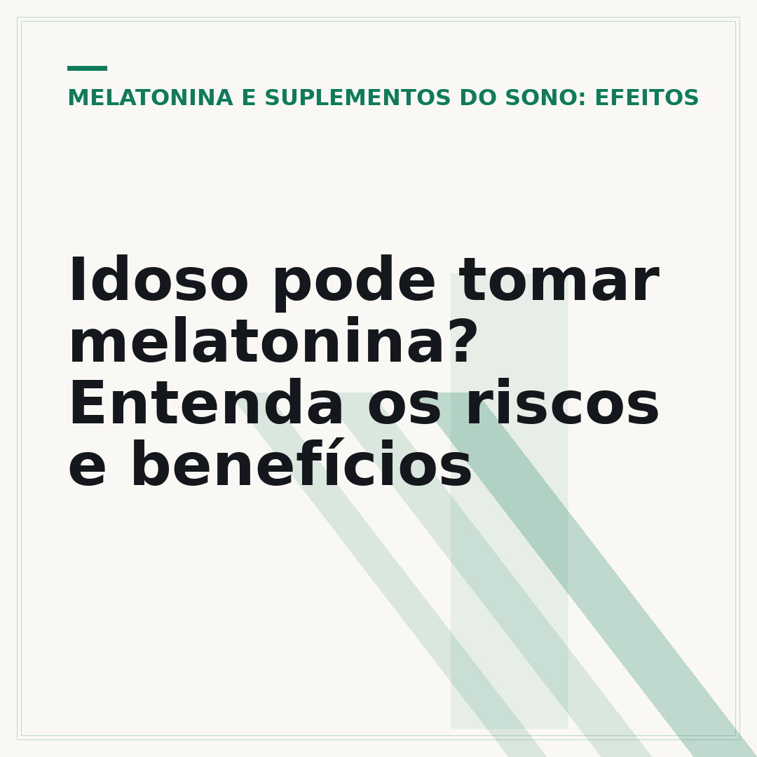 Idoso pode tomar melatonina? Entenda os riscos e benefícios