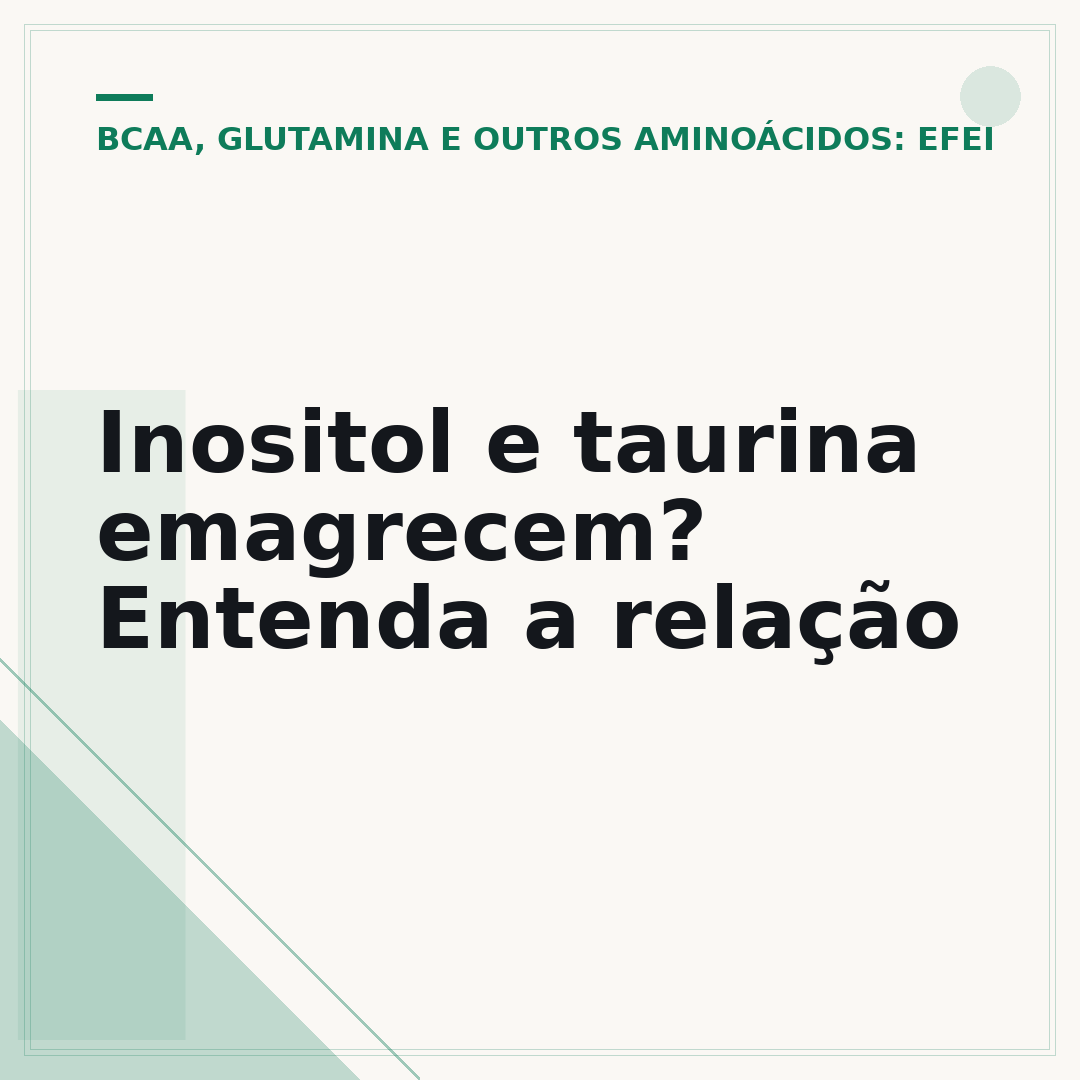 Inositol e taurina emagrecem? Entenda a relação