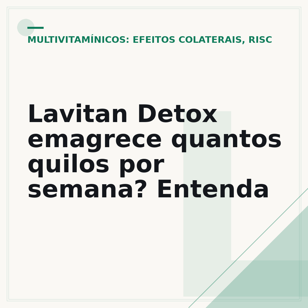 Lavitan Detox emagrece quantos quilos por semana? Entenda