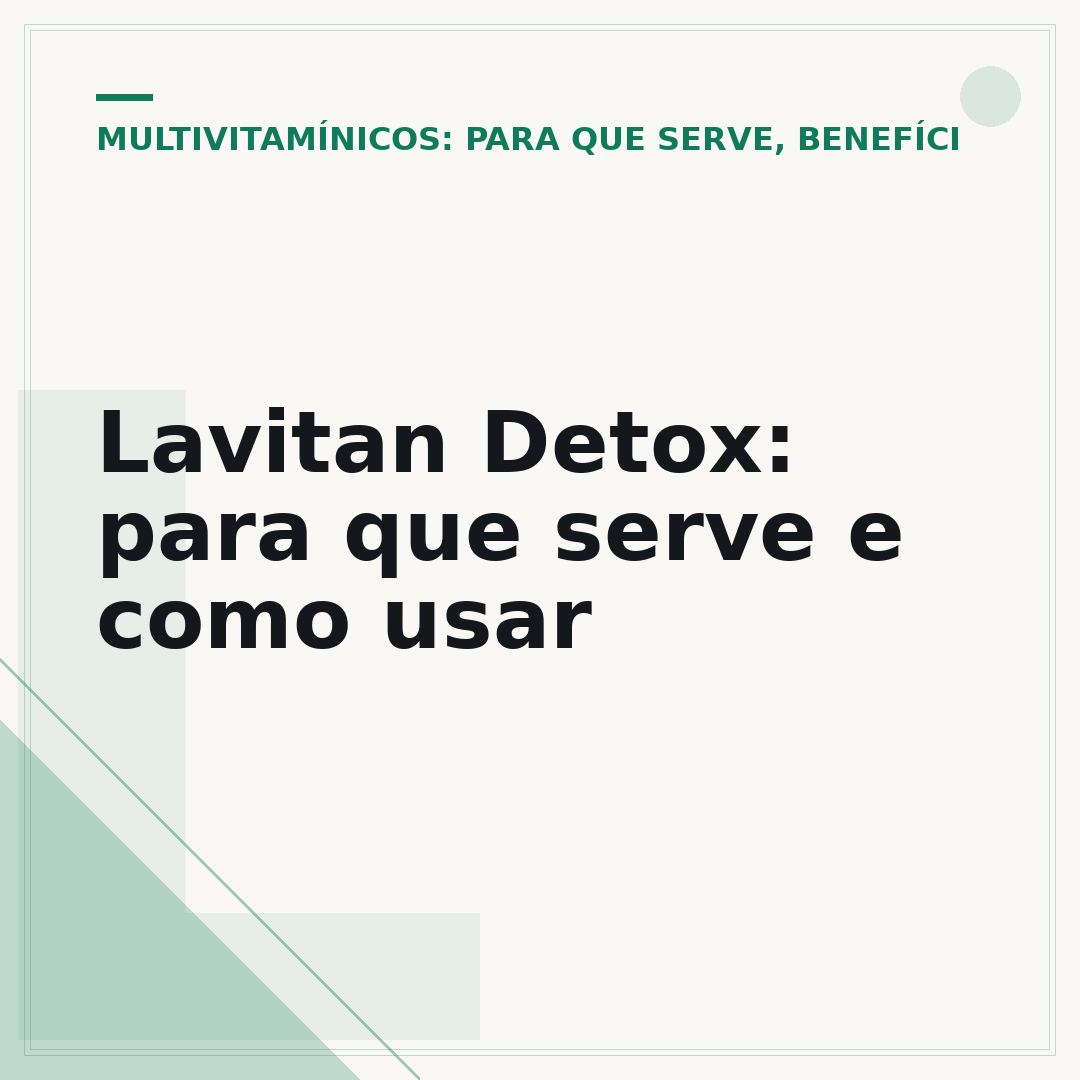 Lavitan Detox: para que serve e como usar