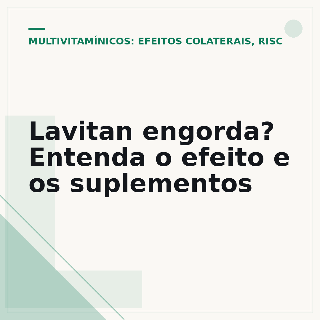 Lavitan engorda? Entenda o efeito e os suplementos