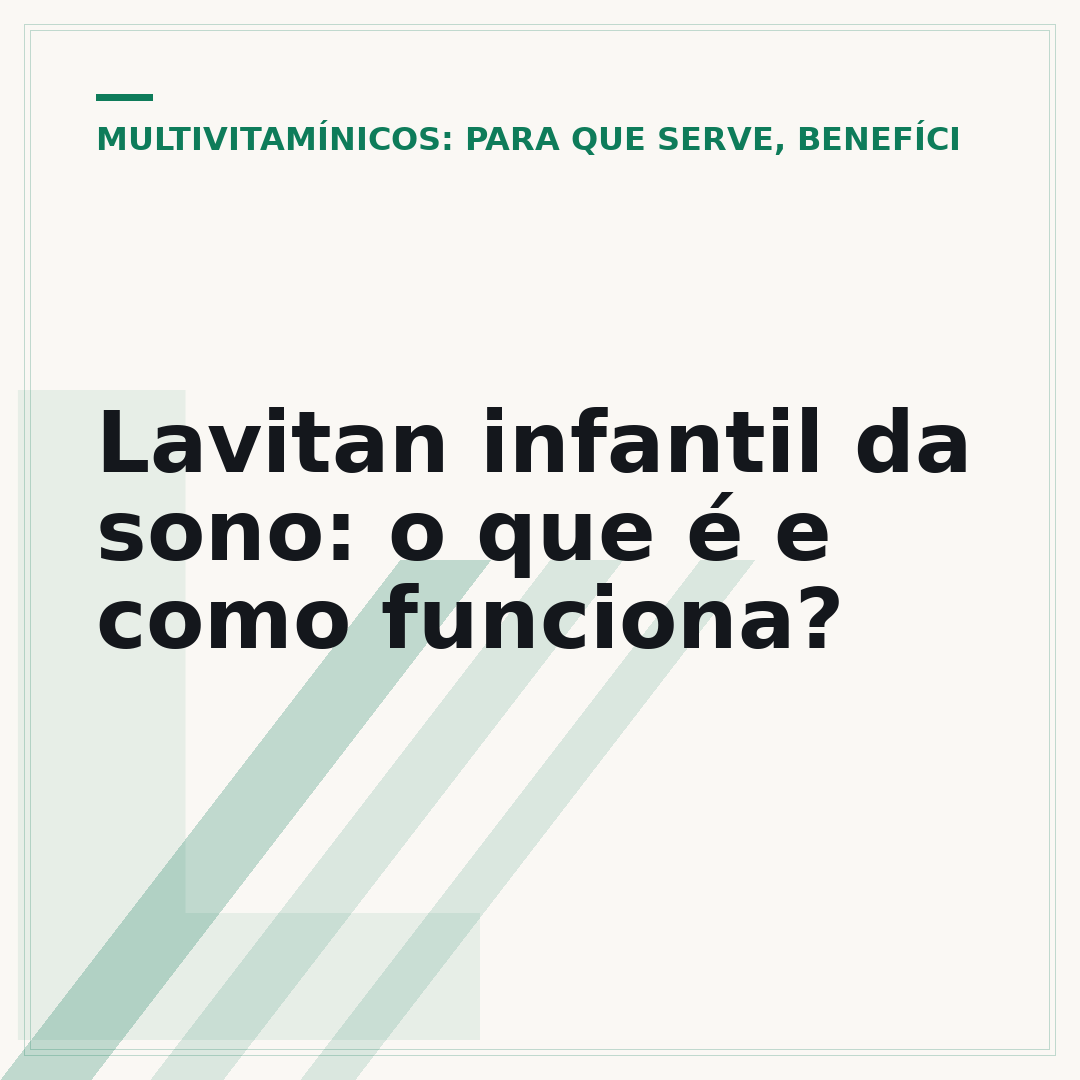 Lavitan infantil da sono: o que é e como funciona?