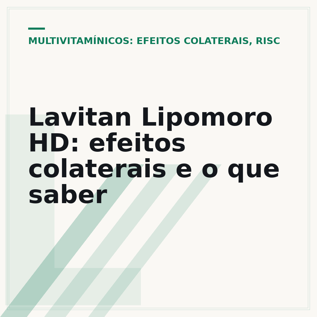 Lavitan Lipomoro HD: efeitos colaterais e o que saber