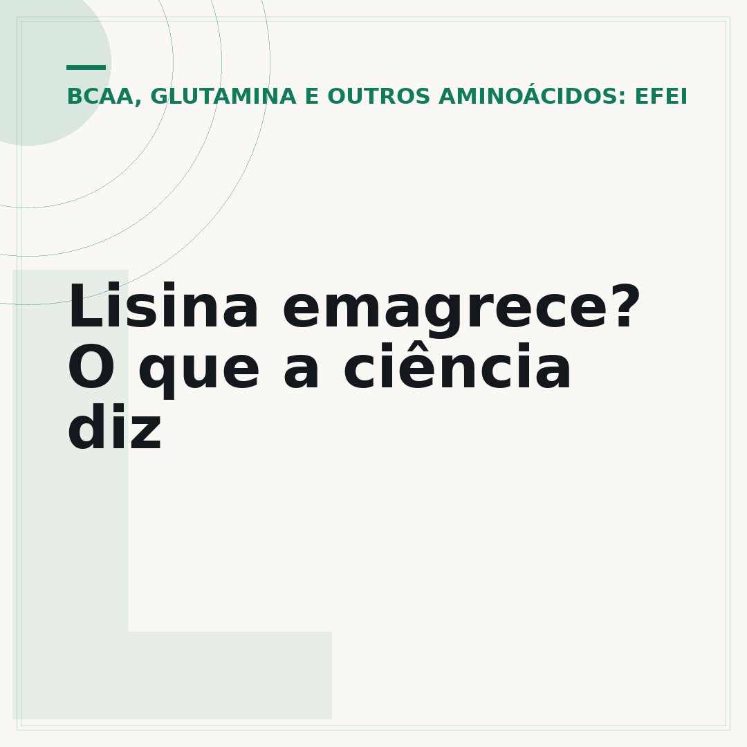 Lisina emagrece? O que a ciência diz