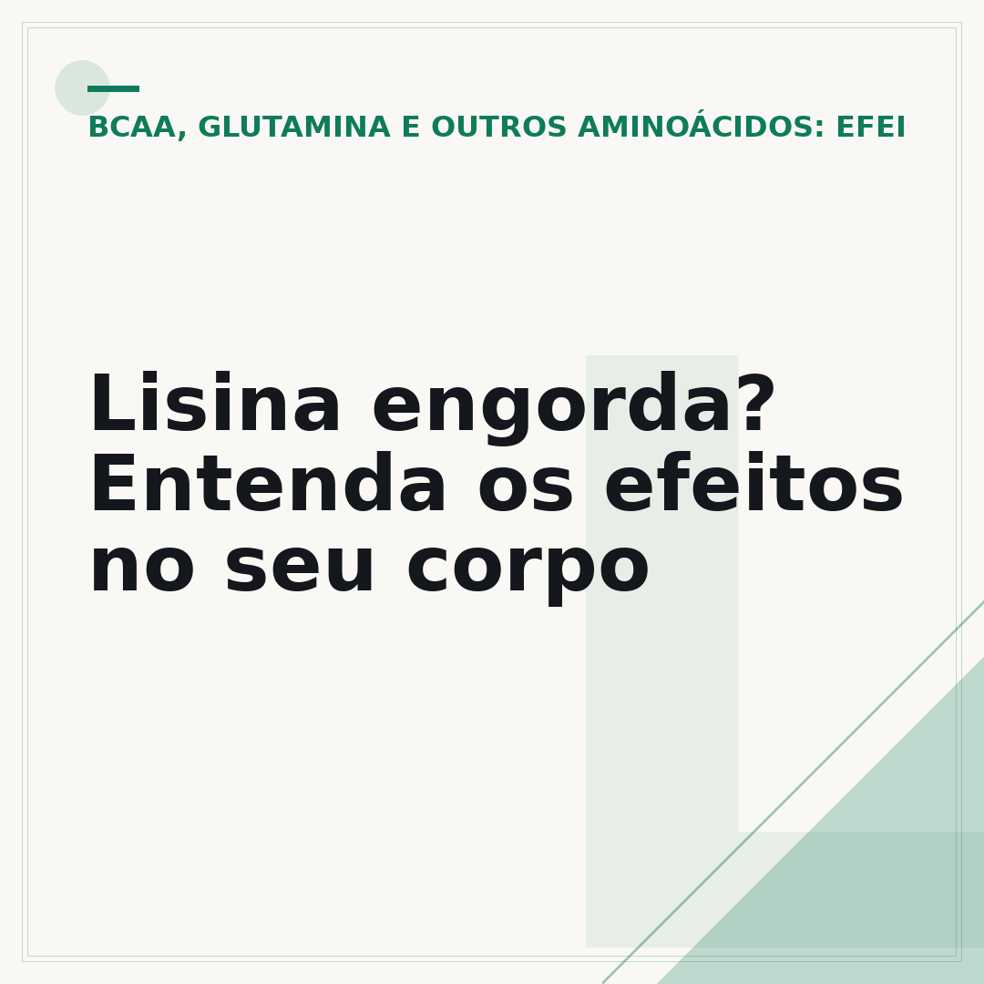 Lisina engorda? Entenda os efeitos no seu corpo