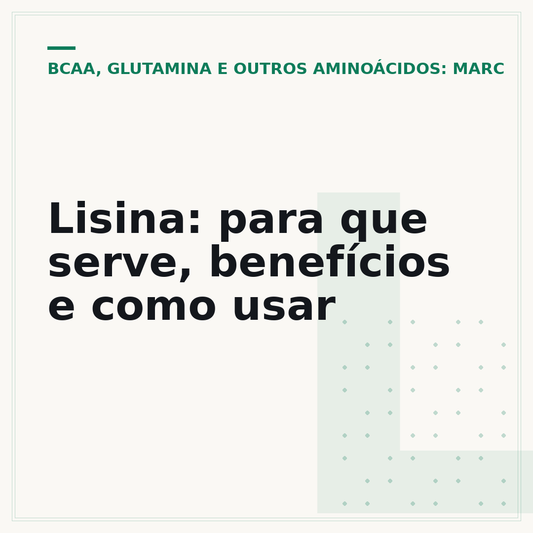 Lisina: para que serve, benefícios e como usar