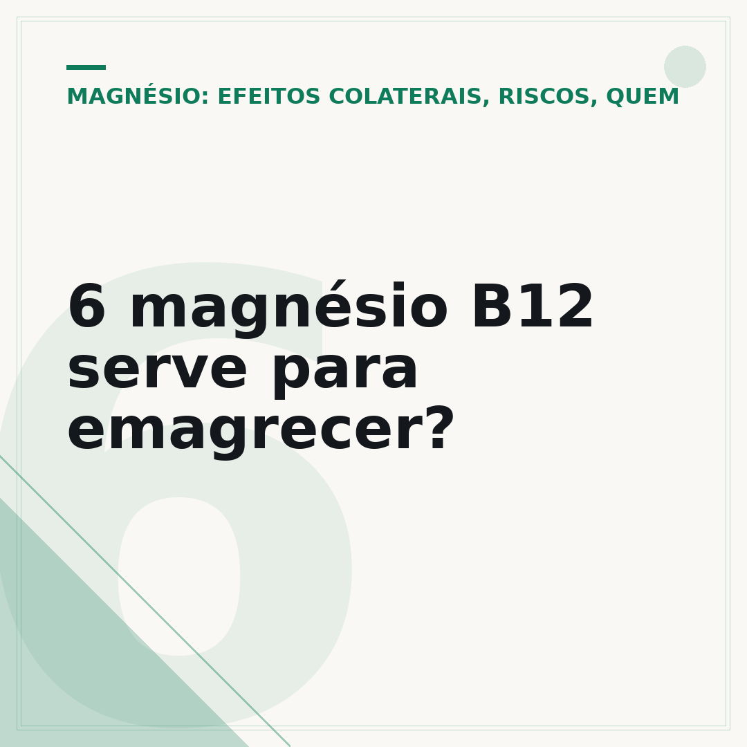 6 magnésio B12 serve para emagrecer?