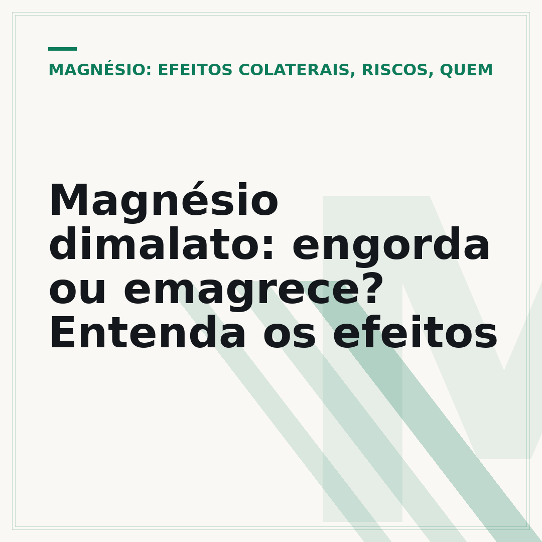 Magnésio dimalato: engorda ou emagrece? Entenda os efeitos