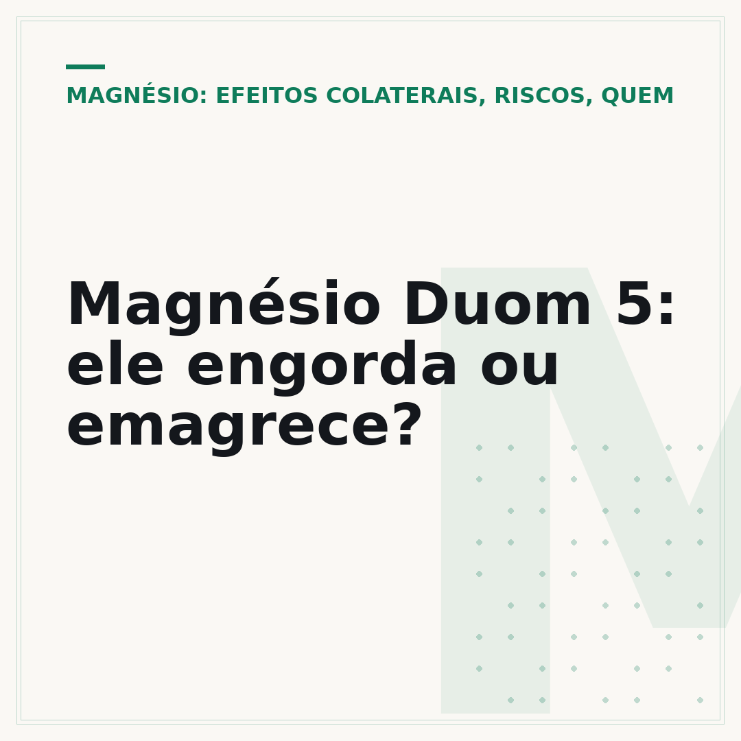 Magnésio Duom 5: ele engorda ou emagrece?