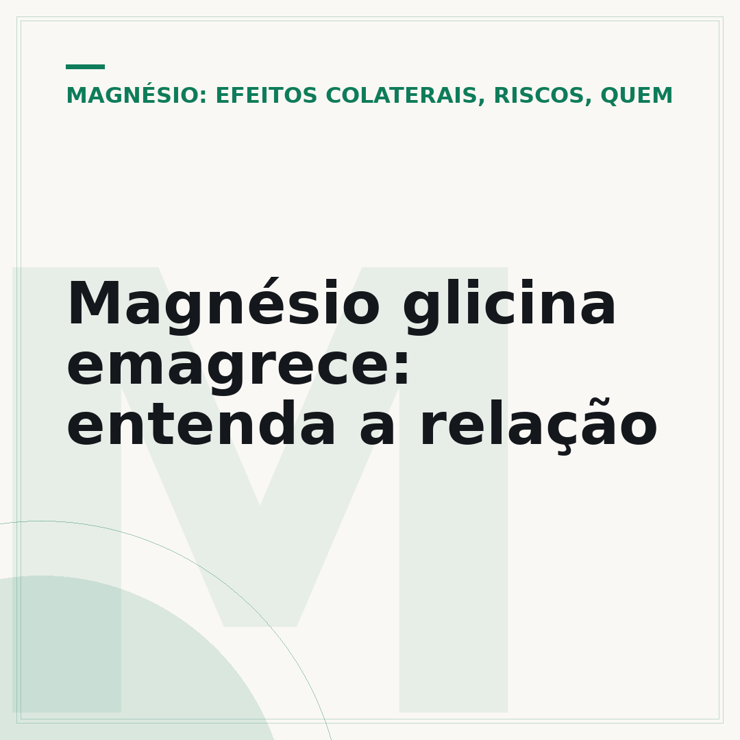Magnésio glicina emagrece: entenda a relação