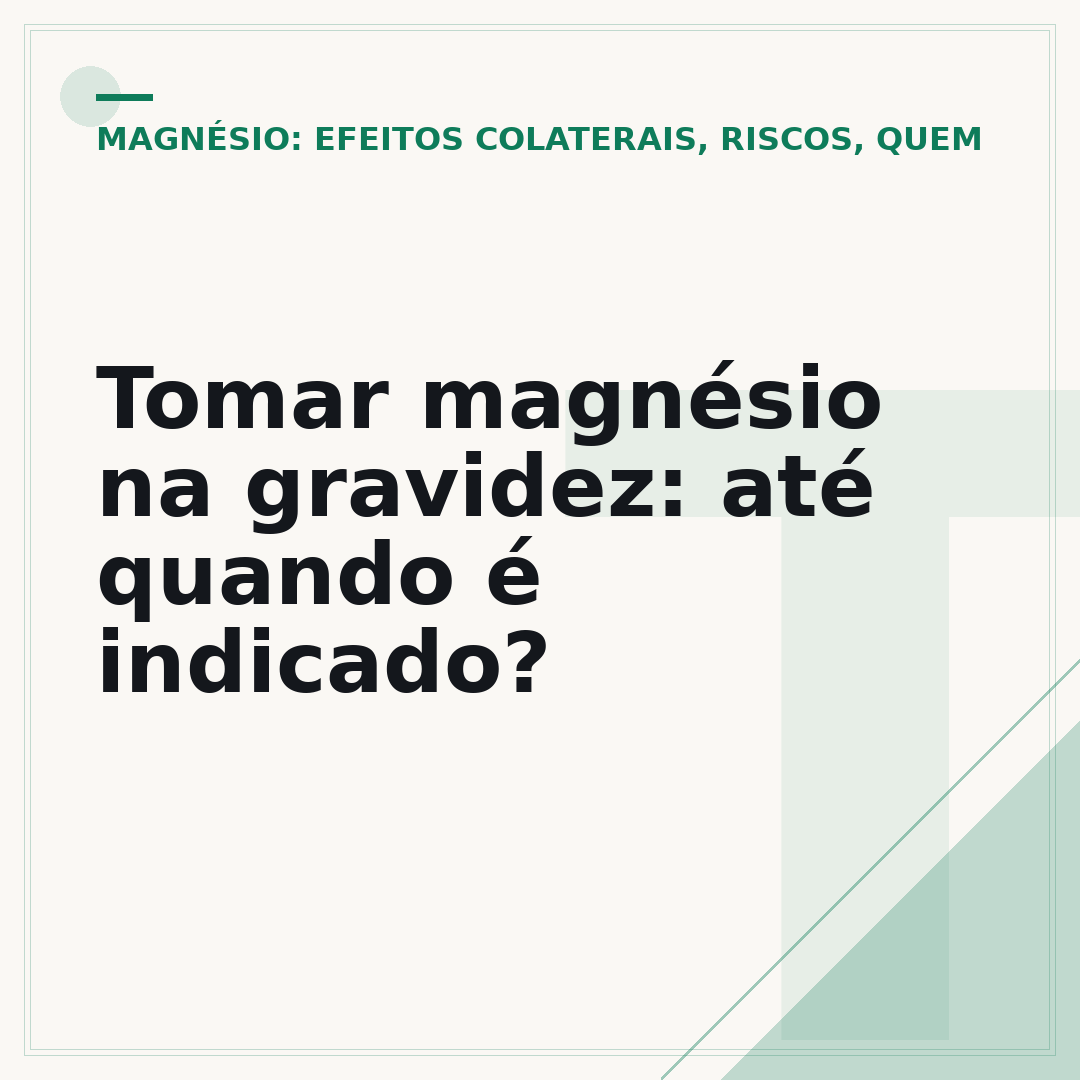 Tomar magnésio na gravidez: até quando é indicado?