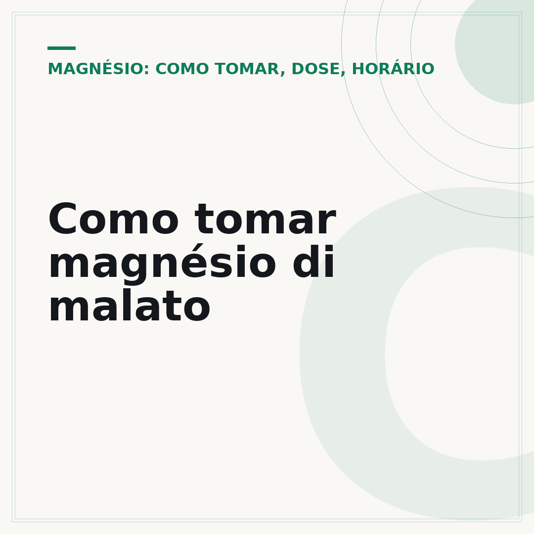 Como tomar magnésio di malato
