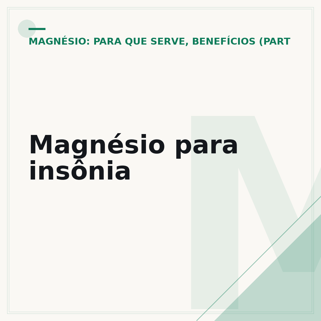 Magnésio para insônia