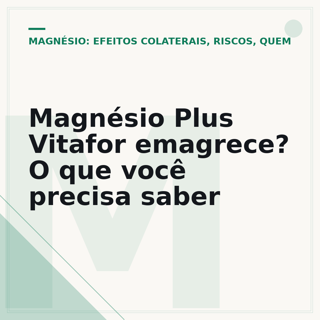 Magnésio Plus Vitafor emagrece? O que você precisa saber