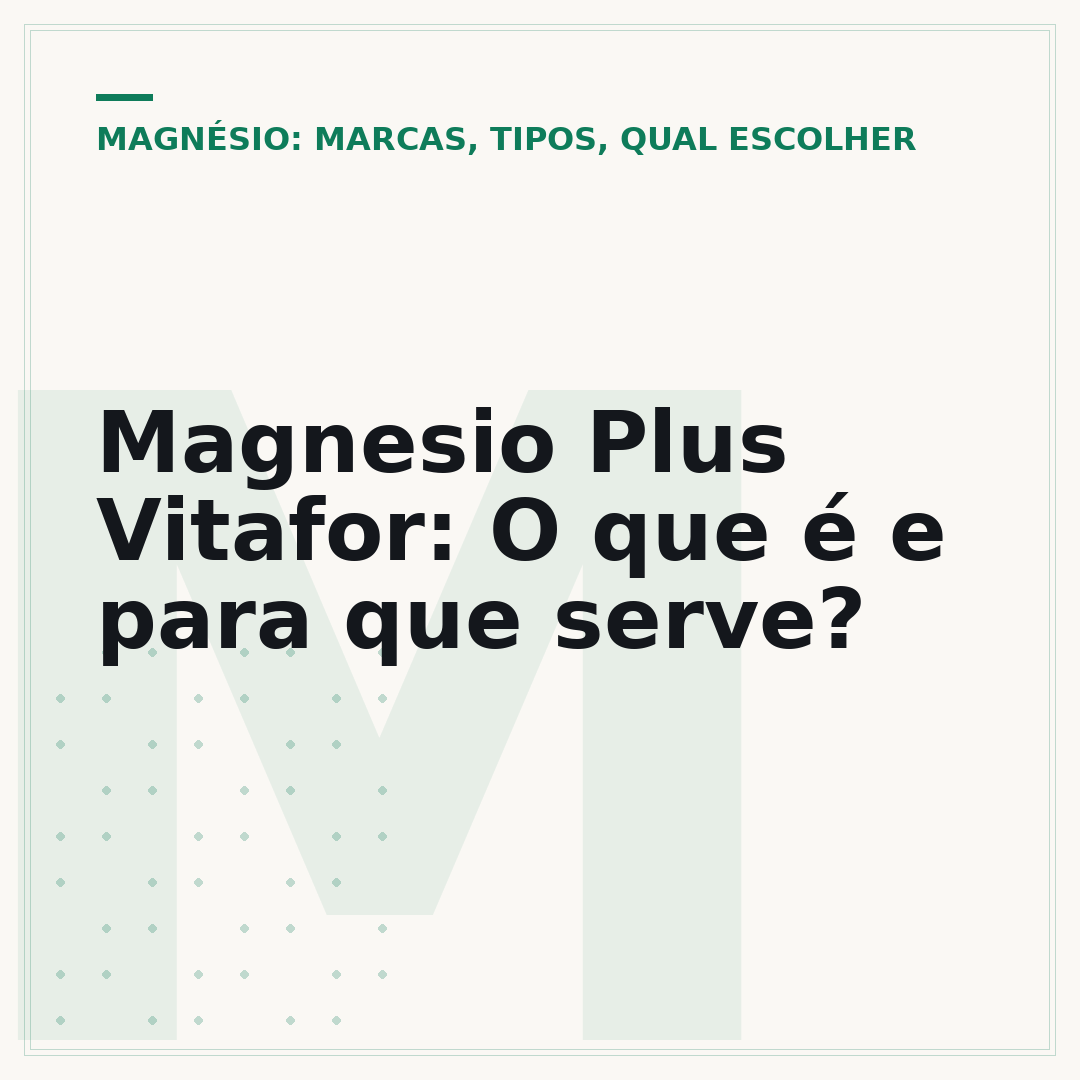 Magnesio Plus Vitafor: O que é e para que serve?
