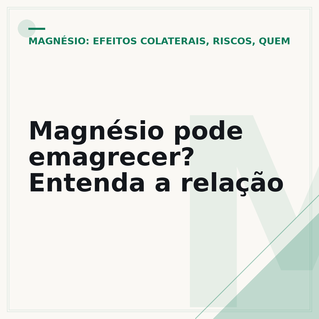 Magnésio pode emagrecer? Entenda a relação