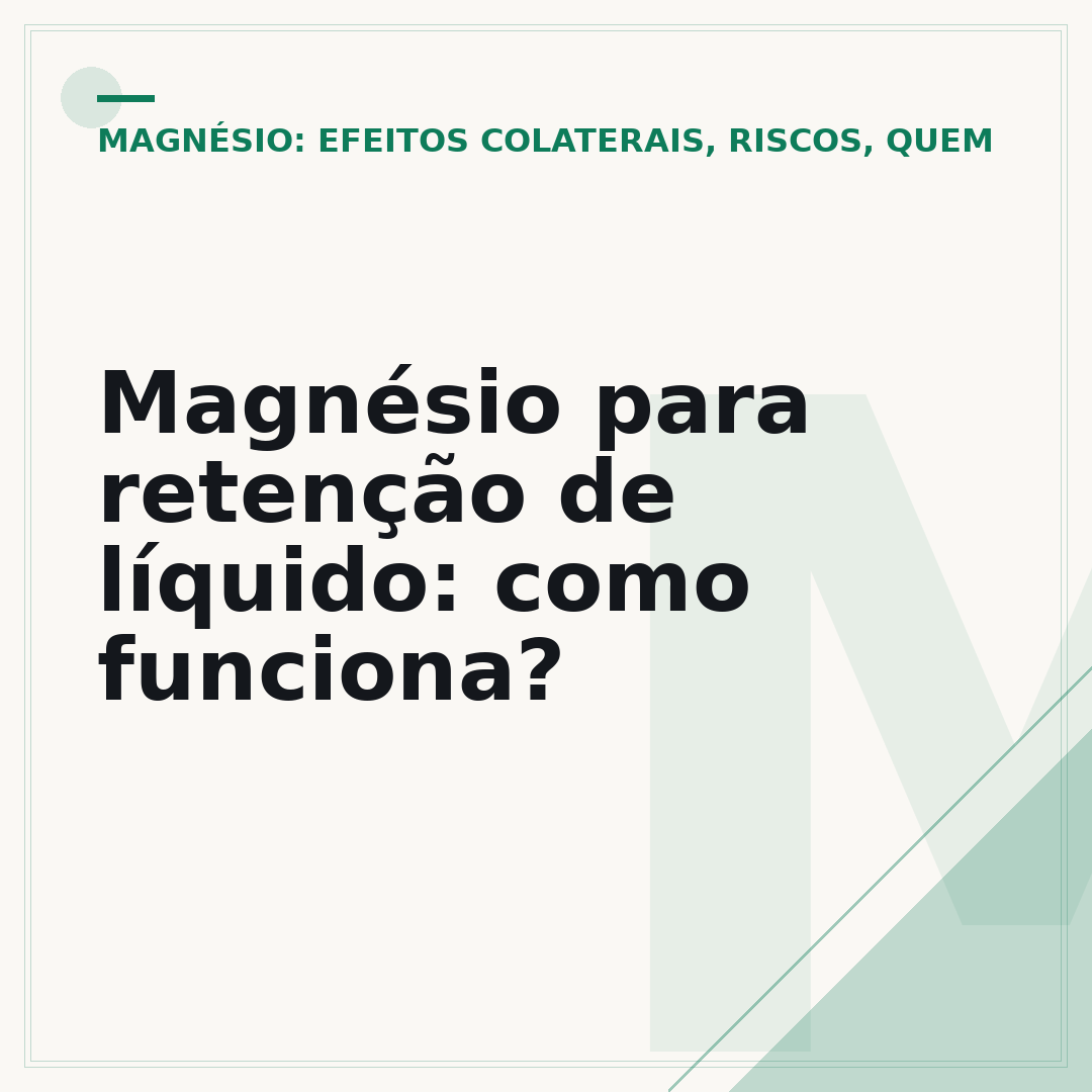 Magnésio para retenção de líquido: como funciona?