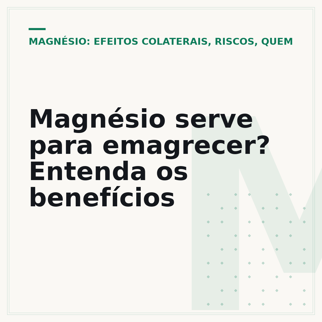 Magnésio serve para emagrecer? Entenda os benefícios