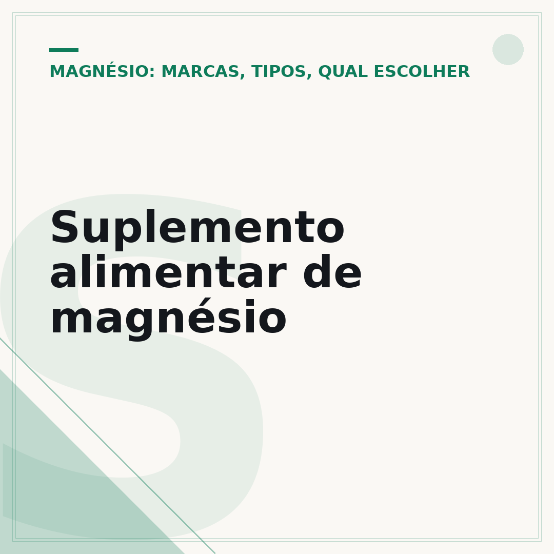 Suplemento alimentar de magnésio