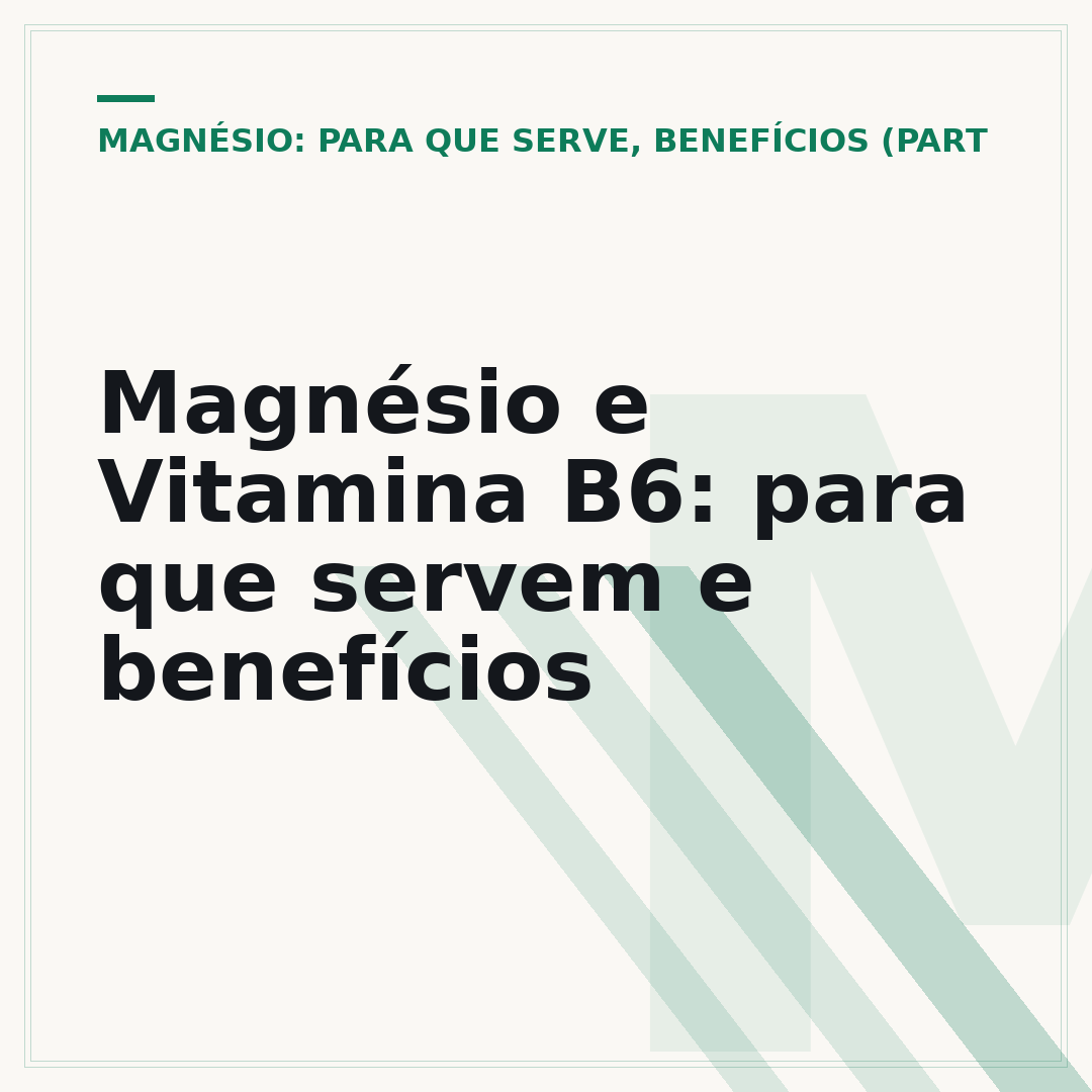 Magnésio e Vitamina B6: para que servem e benefícios