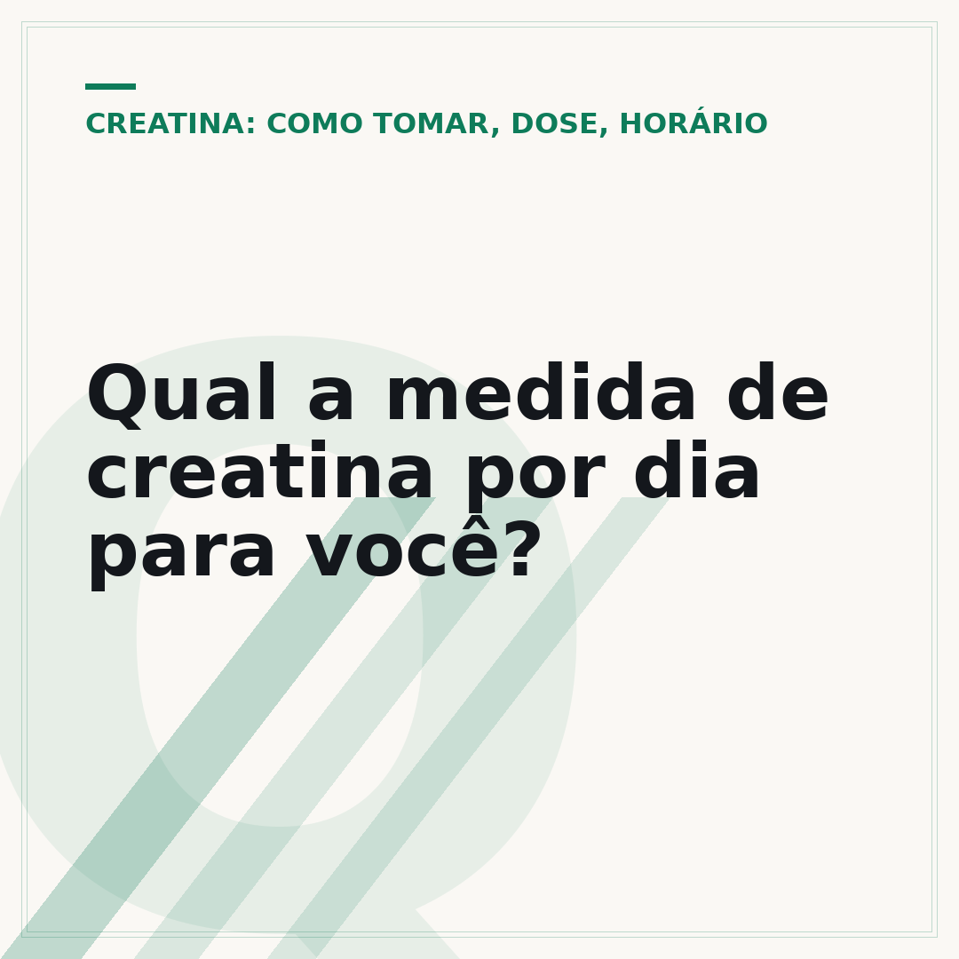 Qual a medida de creatina por dia para você?