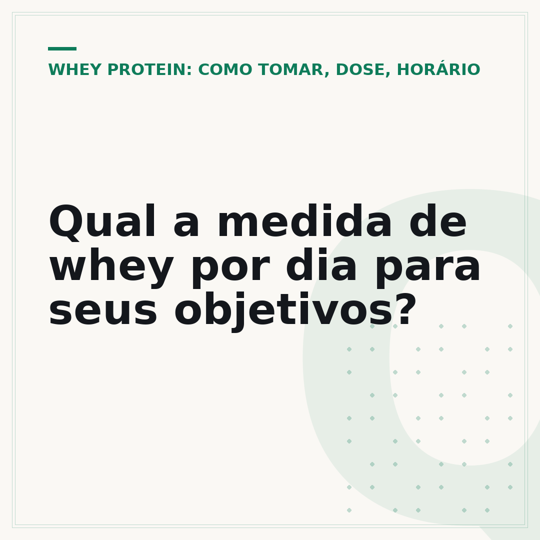 Qual a medida de whey por dia para seus objetivos?