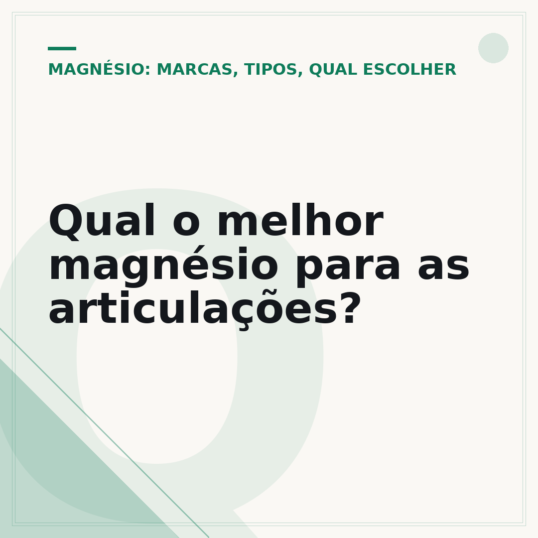 Qual o melhor magnésio para as articulações?