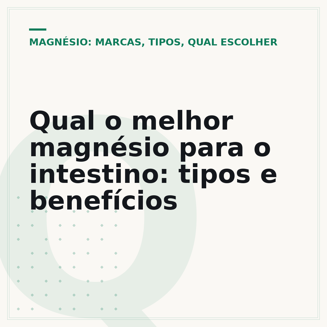 Qual o melhor magnésio para o intestino: tipos e benefícios