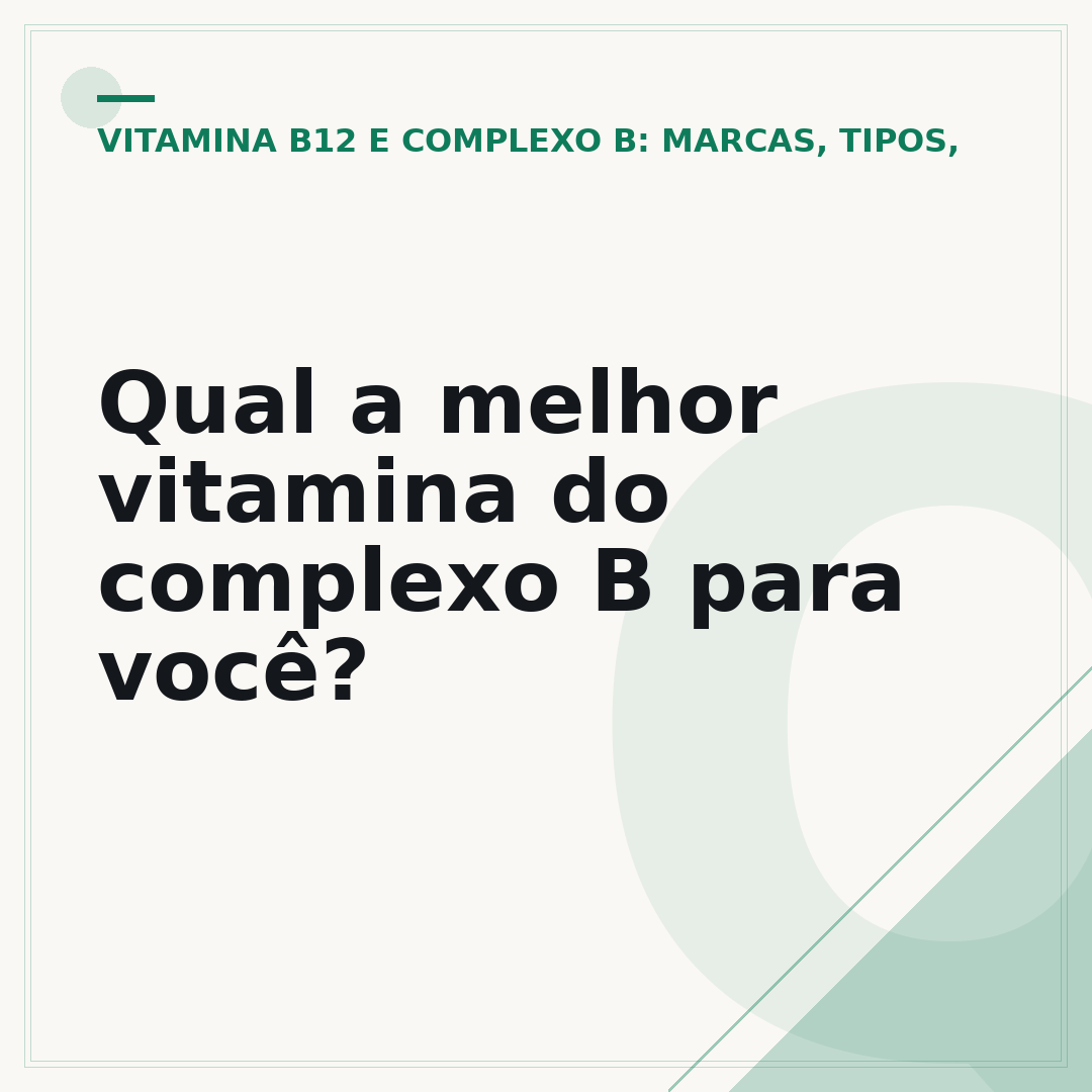 Qual a melhor vitamina do complexo B para você?
