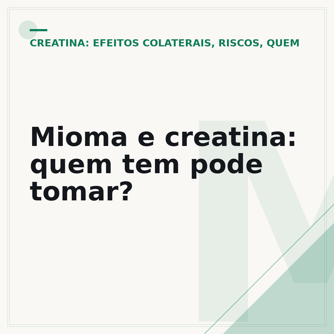 Mioma e creatina: quem tem pode tomar?