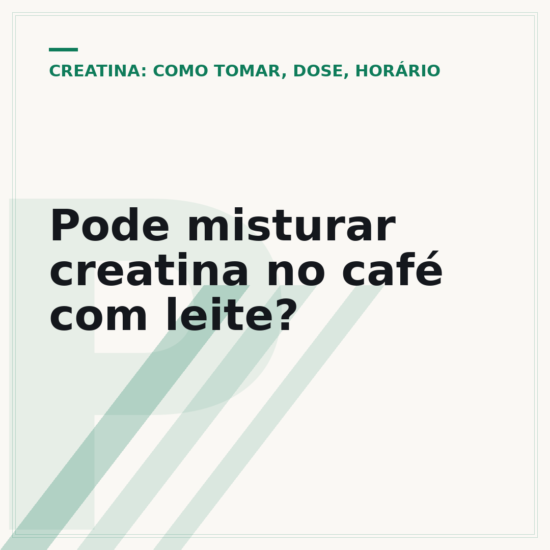 Pode misturar creatina no café com leite?