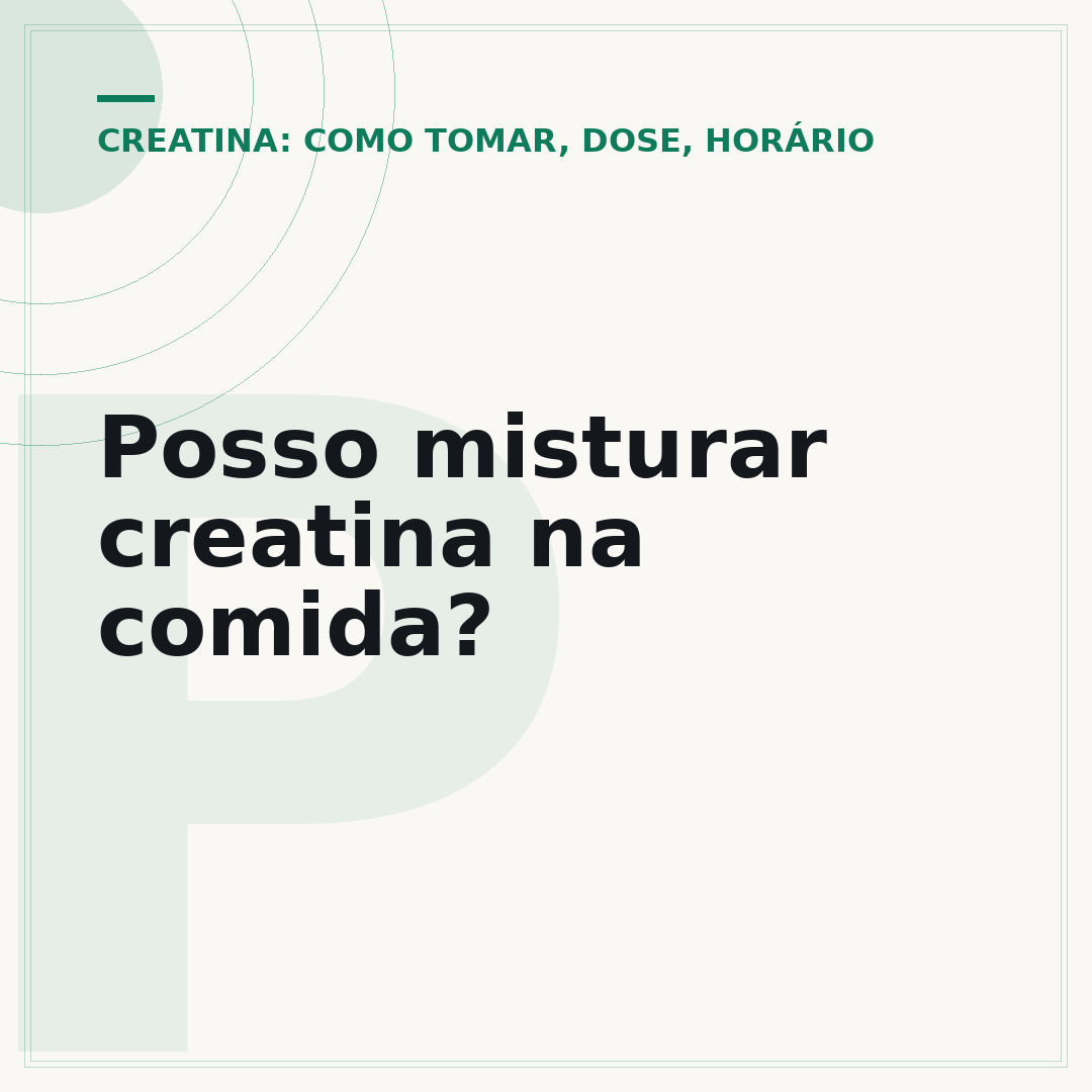 Posso misturar creatina na comida?