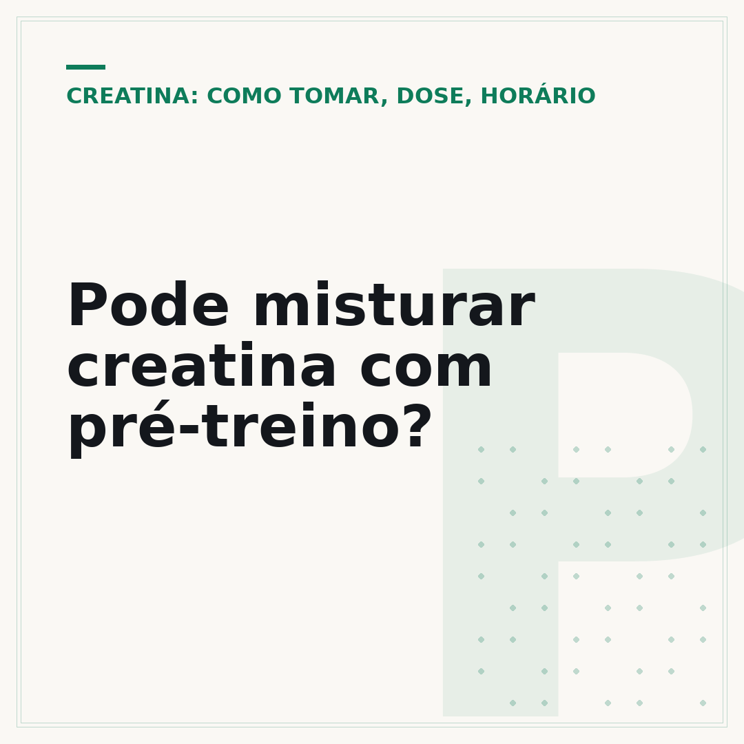 Pode misturar creatina com pré-treino?