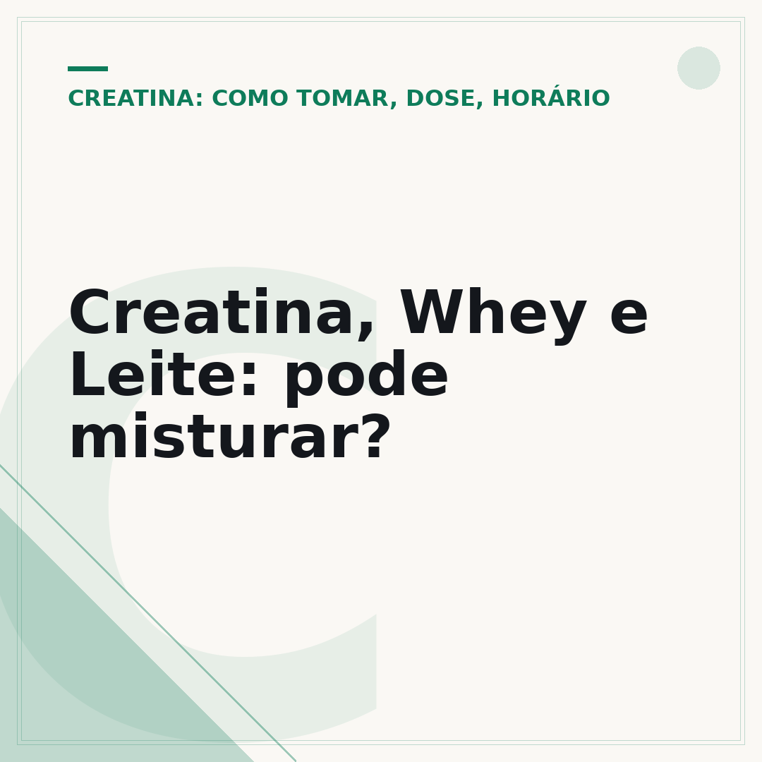 Creatina, Whey e Leite: pode misturar?