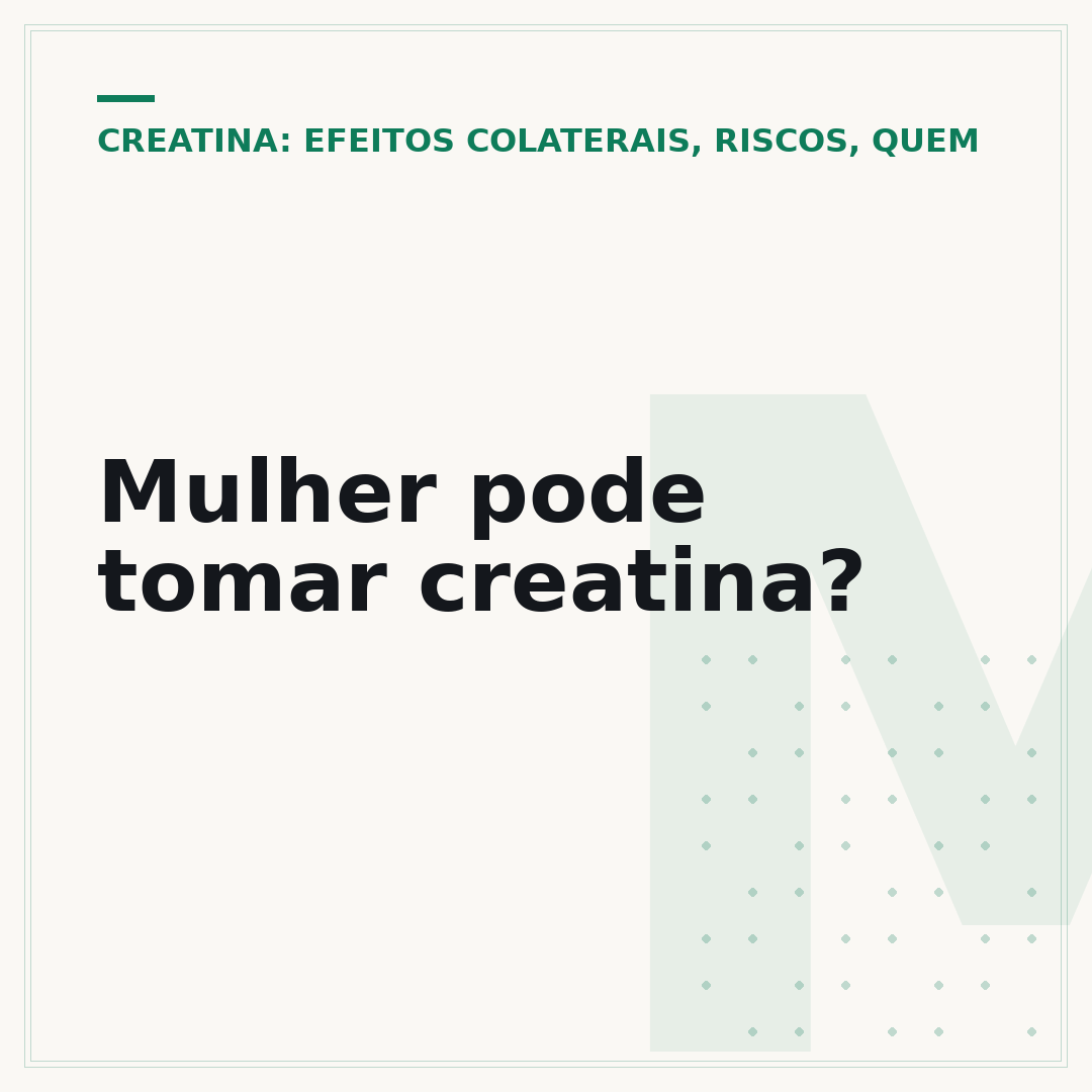 Mulher pode tomar creatina?