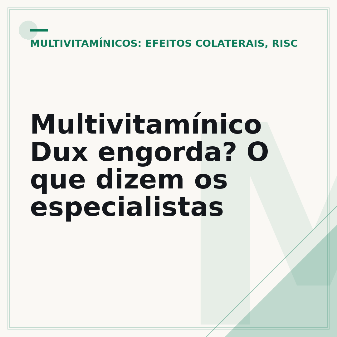 Multivitamínico Dux engorda? O que dizem os especialistas