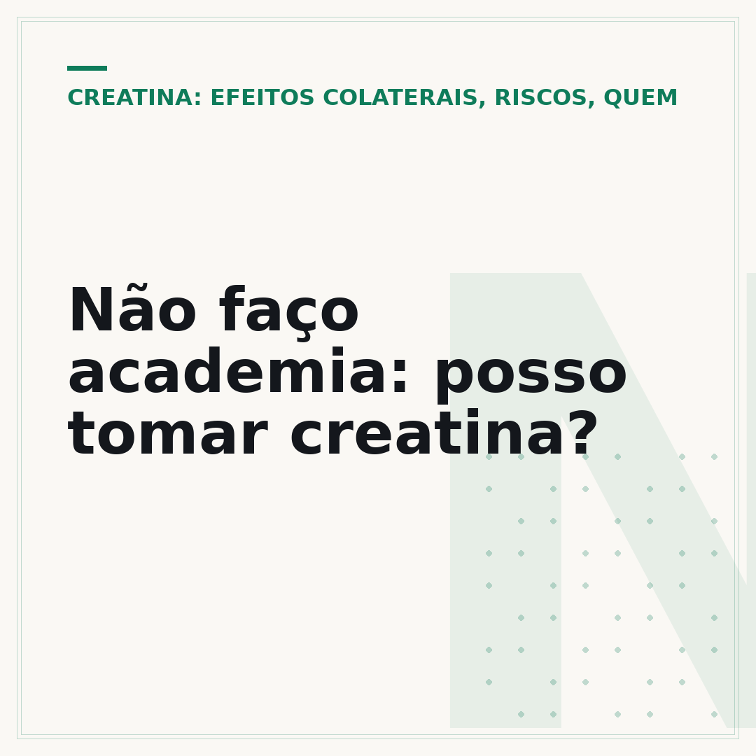 Não faço academia: posso tomar creatina?