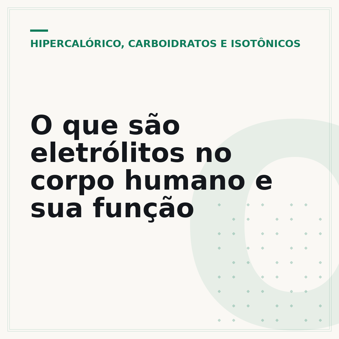 O que são eletrólitos no corpo humano e sua função