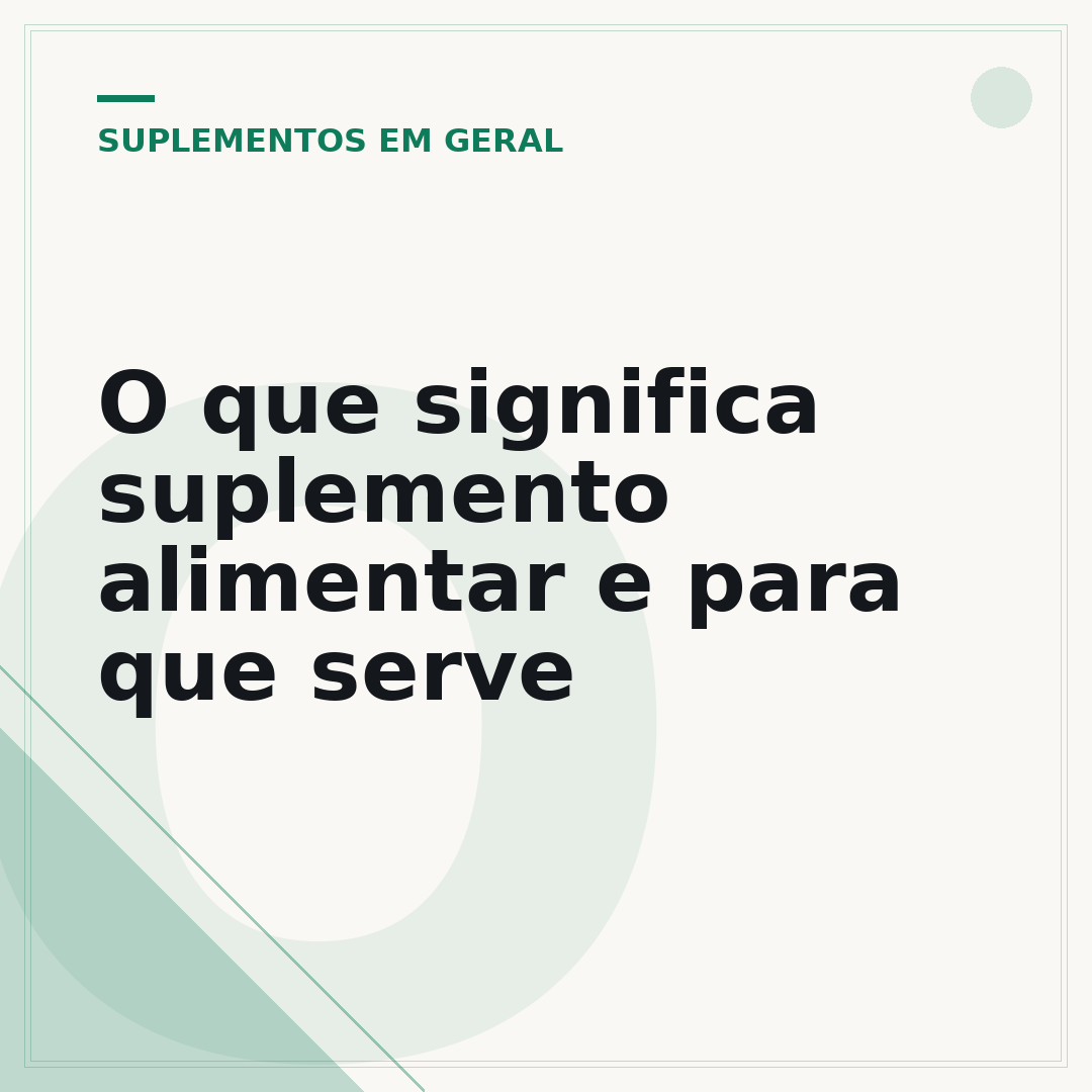 O que significa suplemento alimentar e para que serve